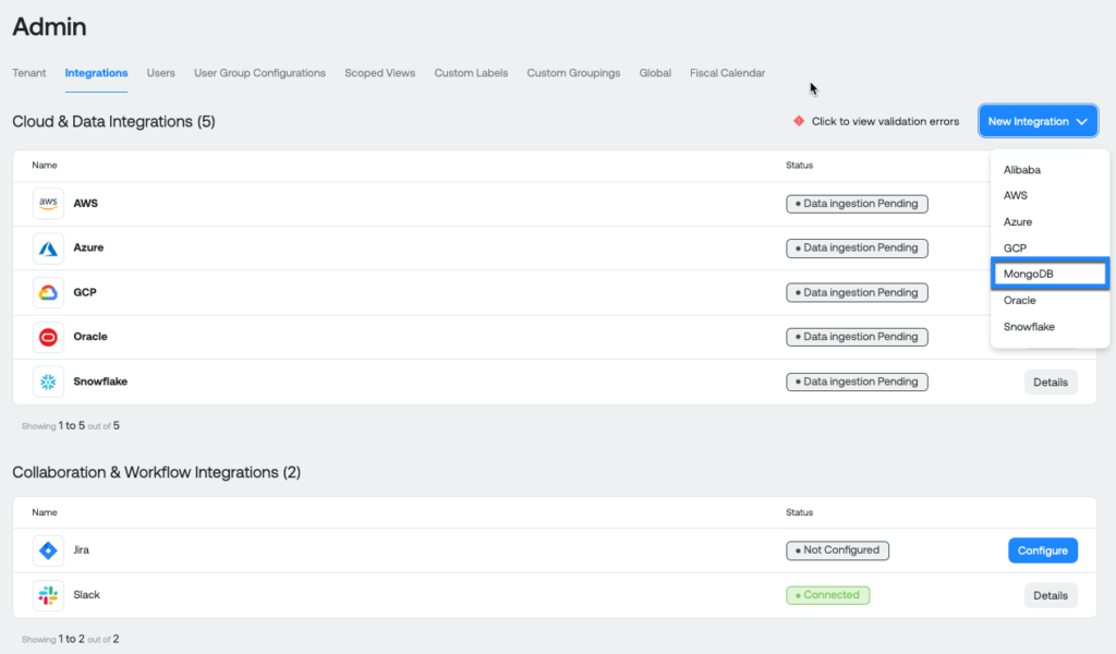 Simplified integration configuration and management