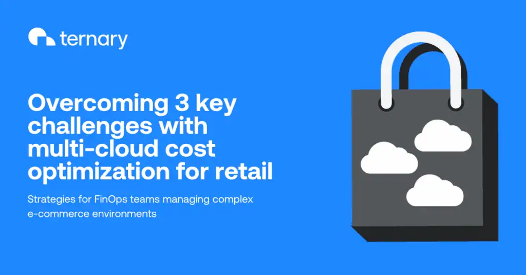 Blog graphic for overcoming 3 key challenges with multi-cloud cost optimization for retail.