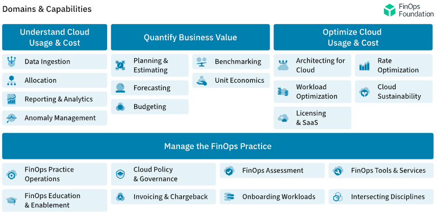 FinOps domains and capabilities